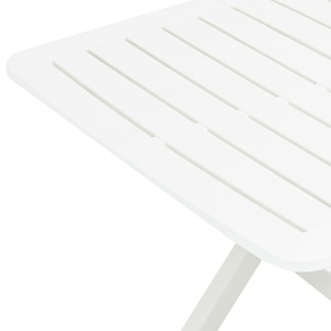 Masă de grădină pliabilă, alb, 79 x 72 x 70 cm, plastic - Img 6