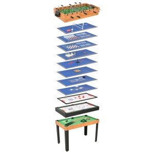 Masă de jocuri 15-in-1, 121 x 61 x 82 cm, arțar
