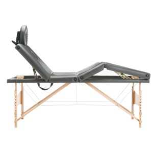 Masă de masaj cu 4 zone, cadru din lemn, antracit, 186 x 68 cm - Img 3