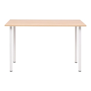 Masă de sufragerie, 120x60x73 cm, stejar și alb - Img 2