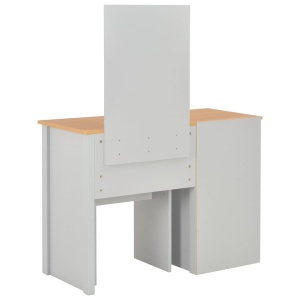 Masă de toaletă cu oglindă și taburet, gri, 104x45x131 cm - Img 8