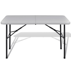 Masă grădină pliabilă HDPE 122 cm Alb - Img 3
