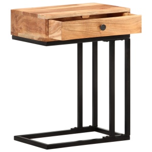 Masă laterală formă U, 45 x 30 x 61 cm, lemn masiv de acacia - Img 3