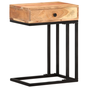 Masă laterală formă U, 45 x 30 x 61 cm, lemn masiv de acacia - Img 10