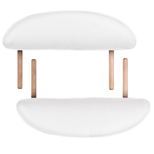 Masă masaj pliabilă cu 2 perne, 10 cm grosime, oval, Alb - Img 5