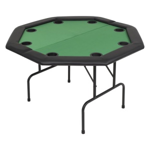 Masă poker pliabilă in două părți, 8 jucători, octogonal, Verde - Img 2