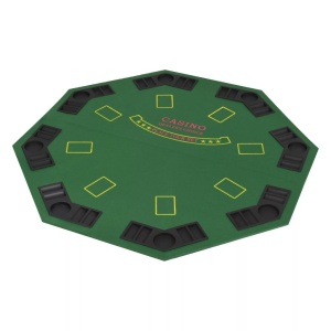 Masă poker pliabilă in două părți, 8 jucători, octogonal Verde - Img 2