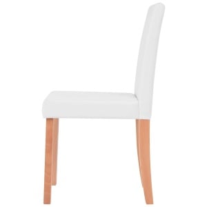 Masă și scaune 7 piese, piele artificială, stejar, crem - Img 7