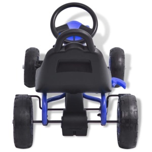 Mașinuță kart cu pedale și roți pneumatice, albastru - Img 7