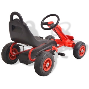 Mașinuță kart cu pedale și roți pneumatice, roșu - Img 4
