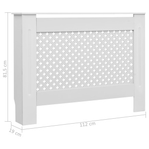 Măști de calorifer, 2 buc., alb, 112 x 19 x 81,5 cm, MDF - Img 7