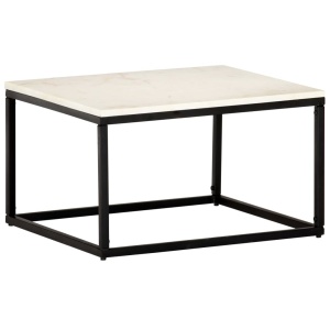Măsuță de cafea alb 60x60x35 cm piatră naturală aspect marmură - Img 6
