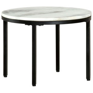 Măsuță de cafea, alb și negru, Ø50 cm, marmură naturală - Img 6
