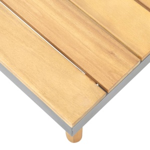 Măsuță de cafea de grădină, 60x60x31,5 cm lemn masiv acacia - Img 4