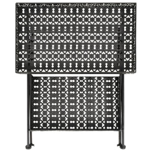 Măsuță de ceai pliabilă stil vintage negru 58x35x72 cm metal - Img 4