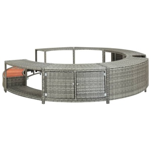 Mobilier de jacuzzi, gri, poliratan - Img 4