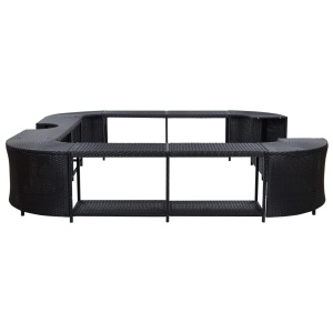 Mobilier de jacuzzi, negru, 268 x 268 x 55 cm, poliratan - Img 4