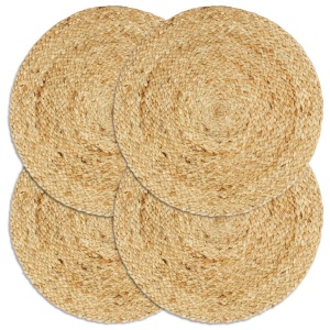 Naproane, 4 buc., natural, 38 cm, iută, rotund