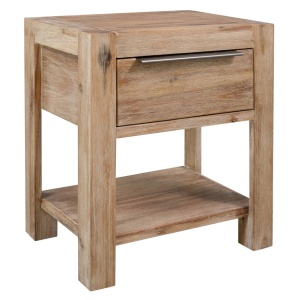 Noptiere cu sertare, 2 buc., 40x30x48 cm, lemn masiv de acacia - Img 2