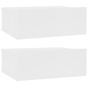 Noptiere suspendate, 2 buc., alb, 40 x 30 x 15 cm, PAL - Img 2