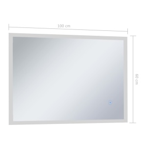 Oglindă cu LED de perete de baie cu senzor tactil, 100 x 60 cm - Img 7