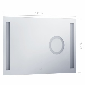 Oglindă cu LED de perete de baie cu senzor tactil, 100 x 60 cm - Img 7