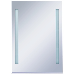 Oglindă cu LED de perete pentru baie cu raft, 50 x 70 cm - Img 3