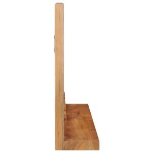 Oglindă de perete cu raft, 60x12x40 cm, lemn masiv de tec - Img 3