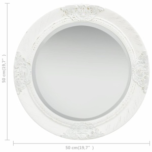 Oglindă de perete in stil baroc, alb, 50 cm - Img 5