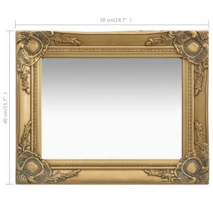 Oglindă de perete in stil baroc, auriu, 50 x 40 cm - Img 5