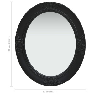 Oglindă de perete in stil baroc, negru, 50 x 60 cm - Img 5