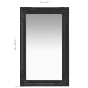 Oglindă de perete in stil baroc, negru, 50 x 80 cm - Img 5