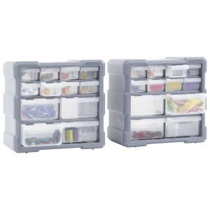 Organizatoare cu 12 sertare, 2 buc., 26,5 x 16 x 26 cm - Img 3