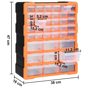Organizator cu 39 de sertare, 38 x 16 x 47 cm - Img 9