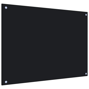 Panou antistropi bucătărie, negru, 80x60 cm, sticlă securizată - Img 2