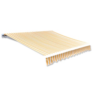 Pânză copertină Galben floarea-soarelui&amp;alb 6x3 m (cadrul nu este inclus)