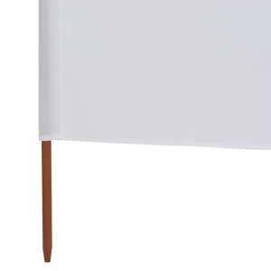 Paravan anti-vânt cu 3 panouri, alb nisipiu, 400x80 cm, textil - Img 6