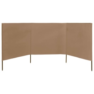Paravan anti-vânt cu 3 panouri, gri taupe, 400 x 80 cm, textil - Img 3