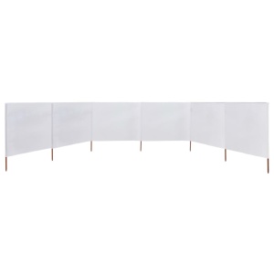 Paravan anti-vânt cu 6 panouri alb nisipiu 800x120 cm textil - Img 3