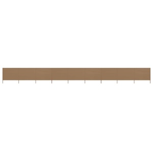 Paravan anti-vânt cu 9 panouri gri taupe 1200x120 cm textil - Img 1