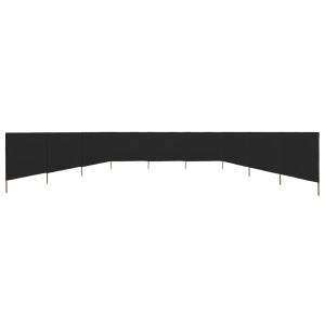 Paravan anti-vânt cu 9 panouri, negru, 1200 x 80 cm, textil - Img 3