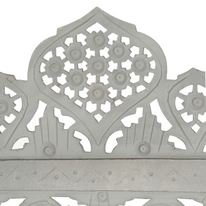 Paravan cameră sculptat manual 3 panouri gri 120x165 cm mango - Img 3