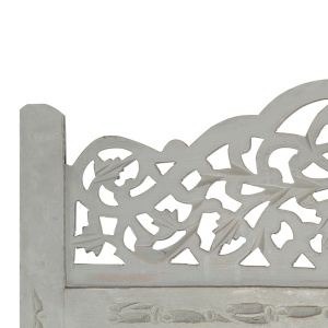 Paravan cameră sculptat manual 4 panouri gri 160x165 cm mango - Img 5
