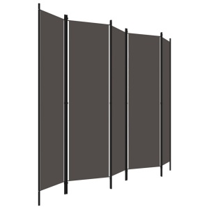Paravan de cameră cu 5 panouri, antracit, 250 x 180 cm - Img 3