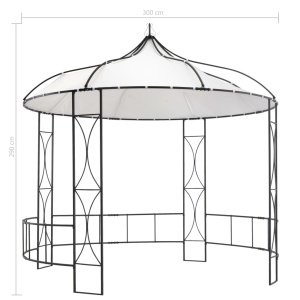Pavilion, alb, 300 x 290 cm, rotund - Img 5