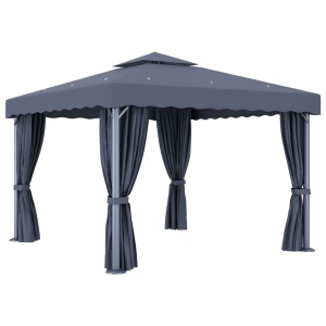 Pavilion cu perdea, antracit, 3 x 3 m, aluminiu - Img 4