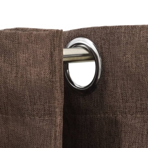 Perdele opace aspect pânză ocheți 2 buc. gri taupe 140x175 cm - Img 4