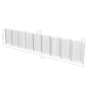 Perete gabion, 630 x 30 x 100 cm, oțel galvanizat - Img 6