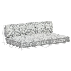 Pernă de canapea din paleți, gri deschis, textil, petice - Img 6
