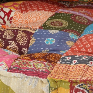 Pernă fotoliu puf, model petice, material textil - Img 4
